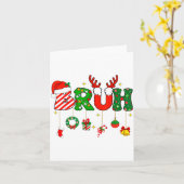 Carte Bruh Funny Christmas Red Plaid Teens Boys Kids Xma (Fleur jaune)