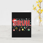 Carte Bruh Funny Christmas Red Plaid Teens Boys Kids Xma (Fleur jaune)