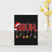 Carte Bruh Funny Christmas Red Plaid Teens Boys Kids Xma (Fleur jaune)