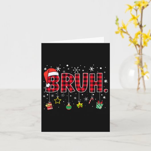 Carte Bruh Funny Noël Rouge Plaid Ados Garçons Enfants X (Fleur jaune)
