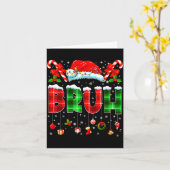Carte Bruh Funny Plaid Santa Hat Christmas Boy Men Kid G (Fleur jaune)