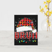 Carte Bruh Funny Santa Hat Lights Christmas  (Fleur jaune)