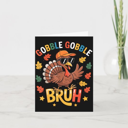 Carte Bruh Funny Thanksgiving Turkey Gobble Shirt Boys G (Devant)