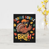 Carte Bruh Funny Thanksgiving Turkey Gobble Shirt Boys G (Fleur jaune)