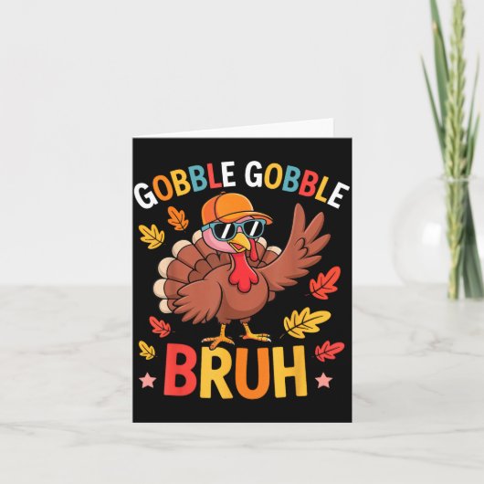 Carte Bruh Funny Thanksgiving Turkey Gobble Shirt Boys G (Devant)