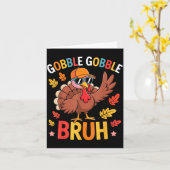 Carte Bruh Funny Thanksgiving Turkey Gobble Shirt Boys G (Fleur jaune)