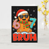 Carte Bruh Gingerbread Six Seven 67 Ice Cream Drip Chris (Fleur jaune)