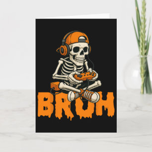 Carte Bruh Halloween Garçons Enfants Gamer Hommes Squele