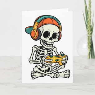 Carte Bruh Halloween Garçons Enfants Gamer Mens Skeleton