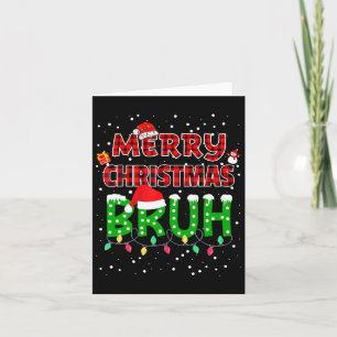Carte Bruh Joyeux Noël Rouge Plaqué Jeu de Noël Pyjama