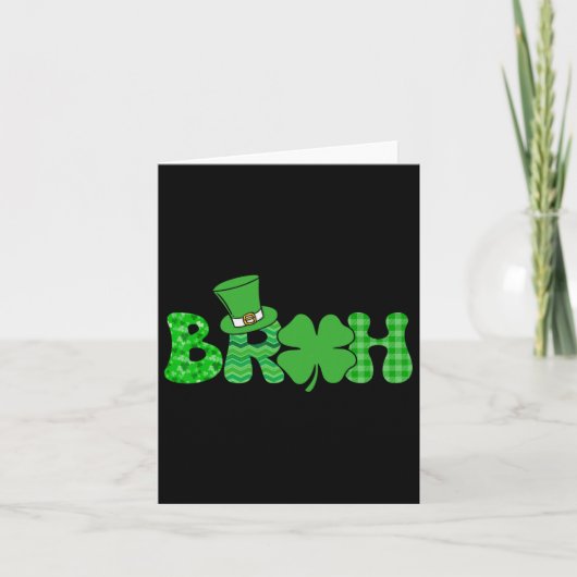 Carte Bruh mème drôle Jour de la Saint Patrick Shamrock (Devant)