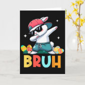 Carte Bruh Meme Easter Day Funny Bunny Eggs Teens Boys K (Fleur jaune)