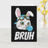 Carte Bruh Meme Easter Day Funny Bunny Eggs Toddler Boys (Fleur jaune)