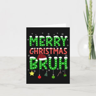 Carte Bruh Noël Rouge Plaid Ados Garçons Enfants Noël Pa