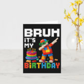 Carte Bruh Son Anniversaire Maître Bâtiment Bâtir Brick (Fleur jaune)