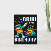 Carte Bruh Son Anniversaire Maître Constructeur Blocs (Devant)