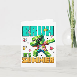 Carte Bruh Son été Dabbing Gamer Boy Anniversaire Vidéo