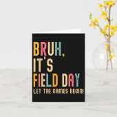 Carte Bruh Son Jour De Terrain Laisser Les Jeux Commence (Fleur jaune)