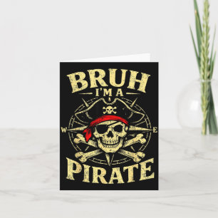 Carte Bruh une boussole de crâne de pirate os croisés me