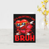 Carte Bruh Valentines Day Boys Kids Funny Heart Valentin (Fleur jaune)