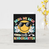 Carte Bruh We Back To School Hello Kindergarten Enseigna (Fleur jaune)
