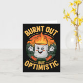Carte Brûlé Mais Optimiste Marshmallow Funny Camper (Fleur jaune)