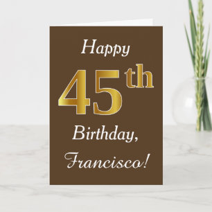 Carte Brun, anniversaire d'or de Faux quarante-cinquième