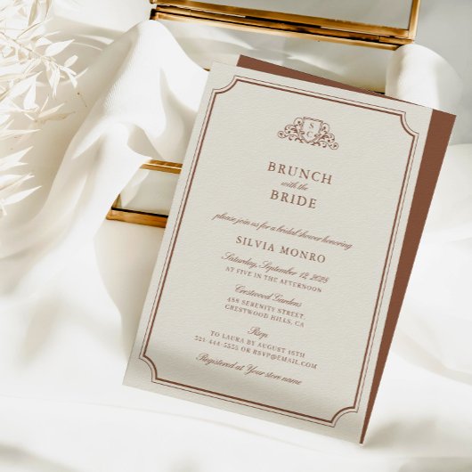 Carte Brunch avec l'invitation de la mariée douche nupti