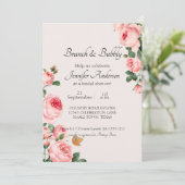 Carte Brunch de Fête des mariées rose vif (Debout devant)