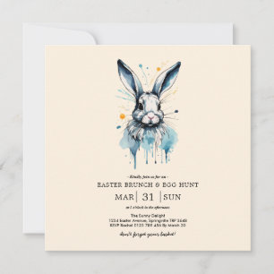 Carte Brunch de Pâques et chasse aux oeufs Couleur de