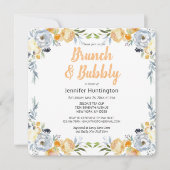 Carte Brunch & Fête des mariées Bubbly Floral Boho (Devant)