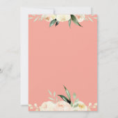 Carte Brunch & mousseux vert et pêche aquarelle floral (Dos)