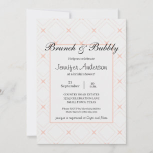 Carte Brunch nuptial géométrique Pastel Peach et Cream