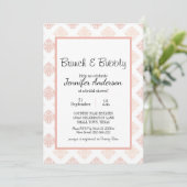 Carte Brunch nuptial Peach Blush Damask (Debout devant)