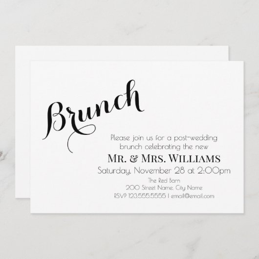 Carte Brunch post-mariage (Devant / Derrière)