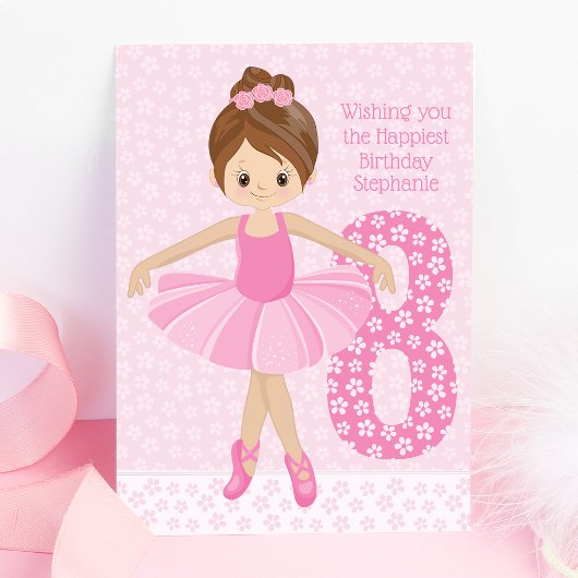 Carte Brunette Ballerina Anniversaire