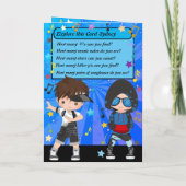 Carte Brunette Boys Hip hop Joyeux anniversaire (Dos)