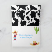 Carte Brunette Cowboy Fête d'anniversaire de l'Ouest (Intérieur)