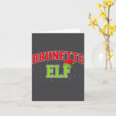 Carte Brunette Elf Christmas Family Matching Group Xmas  (Fleur jaune)