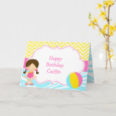 Carte Brunette Fête de billard de billard (Fleur jaune)