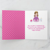 Carte Brunette Princesse avec château et arc-en-ciel (Intérieur)