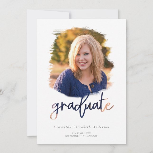 Carte Brush Photo 2025 Graduate Graduate Graduation Part (Devant)