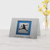 Carte Brushed aluminum look tennis (Fleur jaune)