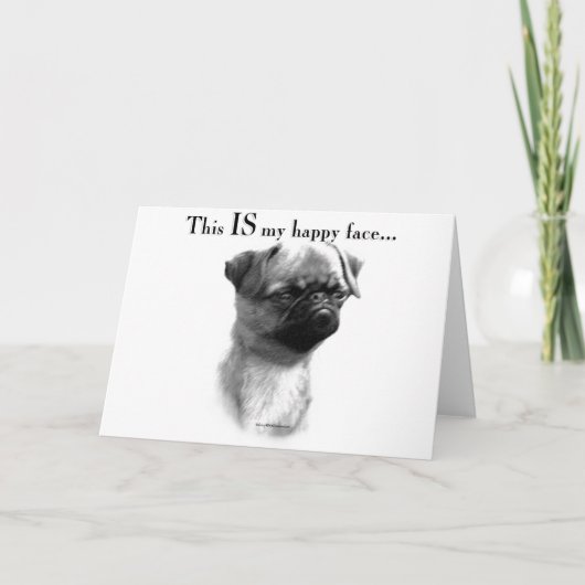 Carte Bruxelles Griffon Joyeux Visage (Devant)