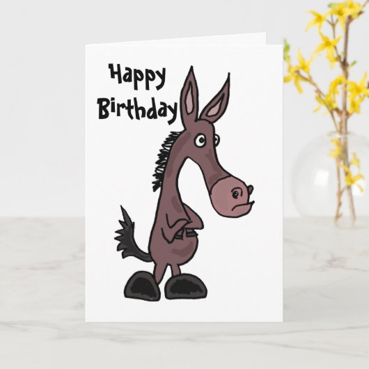 Carte BT - Funny Mule Birthday Card (Fleur jaune)