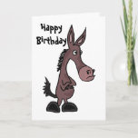 Carte BT - Funny Mule Birthday Card<br><div class="desc">Drôle carte d'anniversaire de mule caricature dit Joyeux anniversaire à l'extérieur et dit : On ne semble jamais vieillir à l'intérieur.</div>