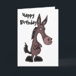 Carte BT - Funny Mule Birthday Card<br><div class="desc">Drôle carte d'anniversaire de mule caricature dit Joyeux anniversaire à l'extérieur et dit : On ne semble jamais vieillir à l'intérieur.</div>