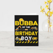 Carte Bubba De L'Anniversaire Boy Construction Ouvrier B (Fleur jaune)