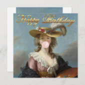 Carte Bubble Gum Diva dans un Casquette de paille (Devant / Derrière)