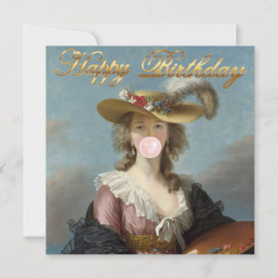 Carte Bubble Gum Diva dans un Casquette de paille